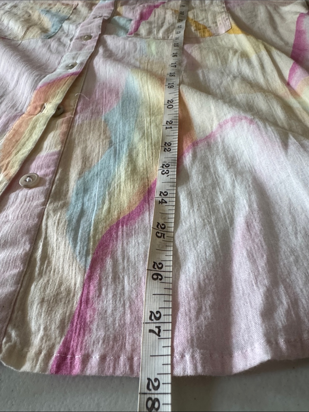 Mara Hoffman Pastel Multi Watercolor Button-Down Shirt Size S - Picture 4 of 4